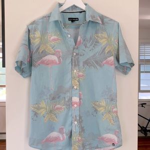 Tropical print button up